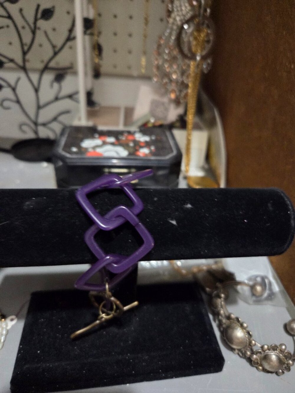 Purple link bracelet